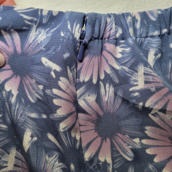 Vintage Panel Maxi Skirt Blue/Lavender Floral Side Zip Size 8 Cottagecore - Picture 5 of 9